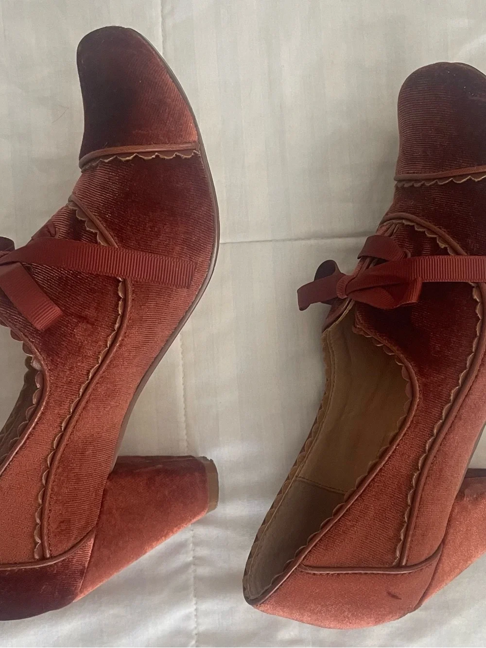 chelsea crew rust Velvet Ribbon Tie Mary Jane’s